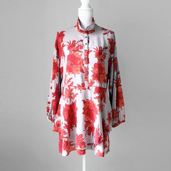 Free People Tops - FREE PEOPLE kimono oversize floral tunic dress m